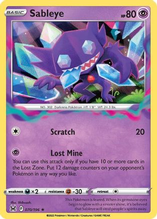 Sableye 070/196/196 - Holo Rare - Holofoil