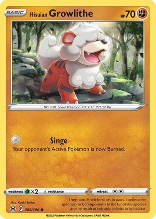 Hisuian Growlithe 083/196/196 - Common