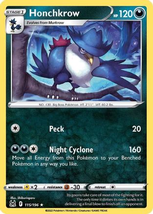 Honchkrow 115/196/196 - Rare