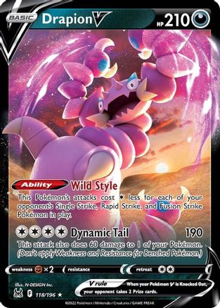 Drapion V 118/196/196 - Ultra Rare - Holofoil