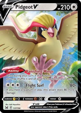 Pidgeot V 137/196/196 - Ultra Rare - Holofoil