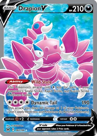 Drapion V (Full Art) 182/196/196 - Ultra Rare - Holofoil