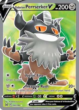 Galarian Perrserker V (Full Art) 183/196/196 - Ultra Rare - Holofoil