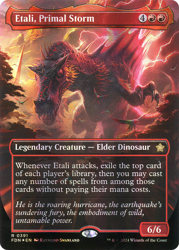 Etali, Primal Storm (Borderless) (Mana Foil) [Foundations]