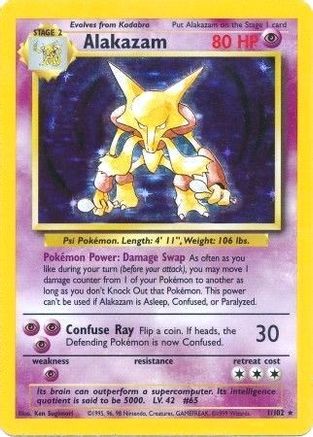 Alakazam 001/102/102 - Holo Rare - 1st Edition Holofoil