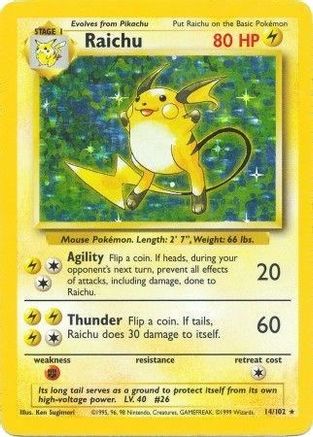 Raichu 014/102/102 - Holo Rare - Holofoil