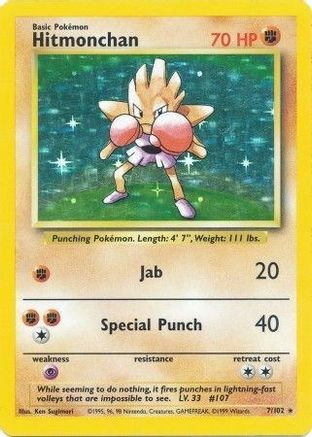 Hitmonchan 007/102/102 - Unlimited - Holofoil