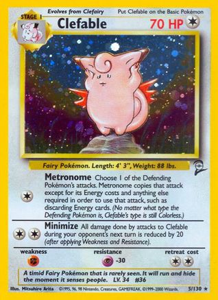 Clefable 005/130/130 - Holo Rare - Holofoil
