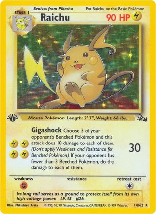 Raichu (014/62) - Fossil Holofoil