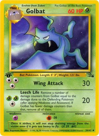Golbat (034/62) - Fossil 1st Edition