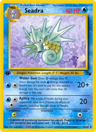 Seadra (042/62) - Fossil 1st Edition