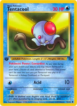 Tentacool (056/62) - Fossil 1st Edition