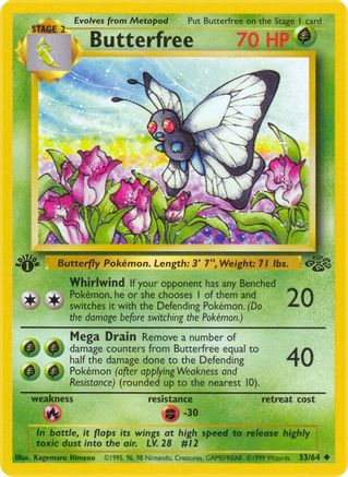 Butterfree 033/64/64 - Uncommon - 1st Edition
