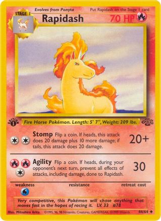 Rapidash 044/64/64 - Uncommon - 1st Edition