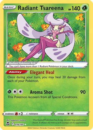 Radiant Tsareena 016/195/195 - Radiant Rare - Holofoil