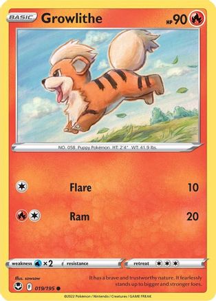 Growlithe 019/195/195 - Common - Reverse Holofoil