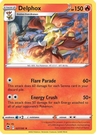 Delphox 027/195/195 - Rare - Reverse Holofoil