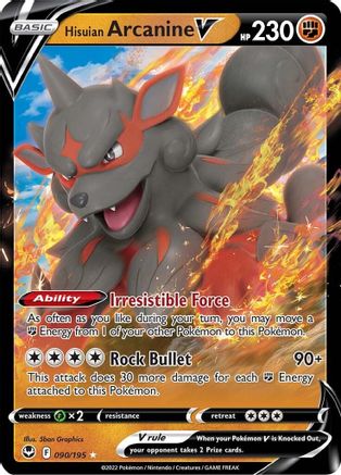 Hisuian Arcanine V 090/195/195 - Ultra Rare - Holofoil