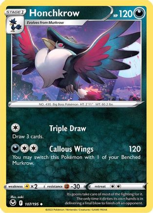 Honchkrow 107/195/195 - Uncommon - Reverse Holofoil