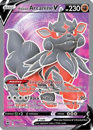 Hisuian Arcanine V (Full Art) 179/195/195 - Ultra Rare - Holofoil
