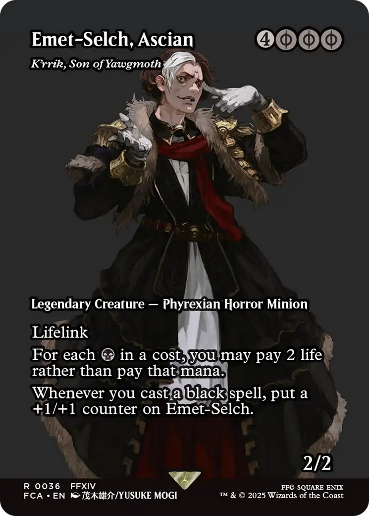 Emet-Selch, Ascian - K'rrik, Son of Yawgmoth (Showcase) (FCA-036) - FINAL FANTASY: Through the Ages Foil