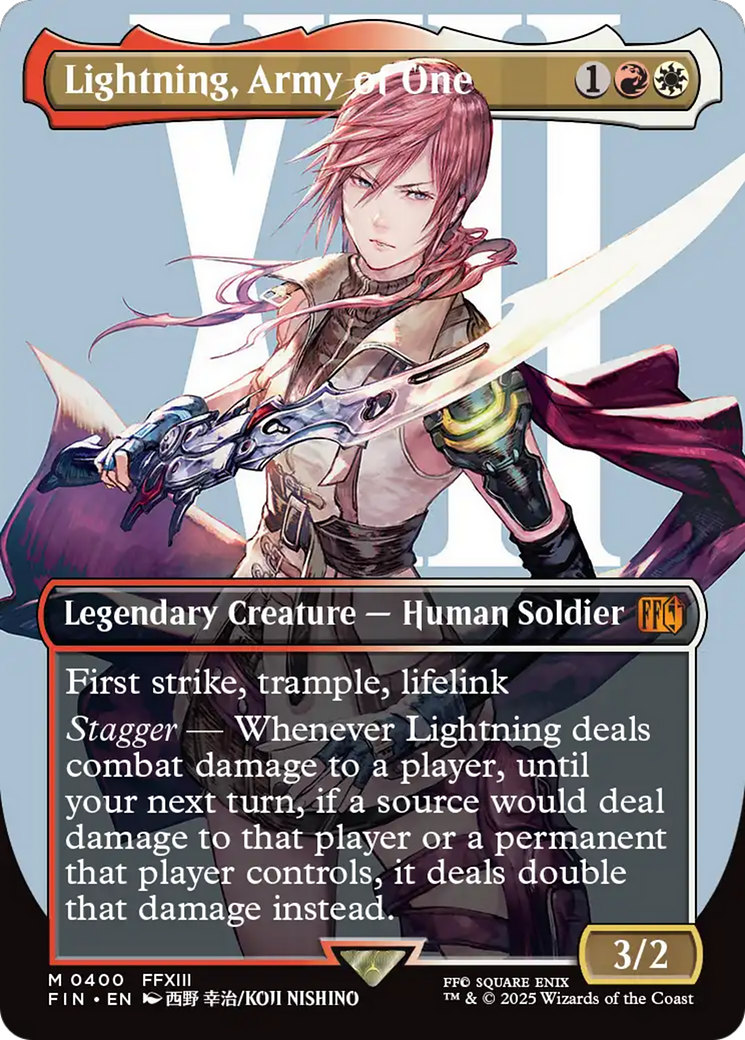 Lightning, Army of One (Borderless) (0400) (FIN-400) - FINAL FANTASY Foil