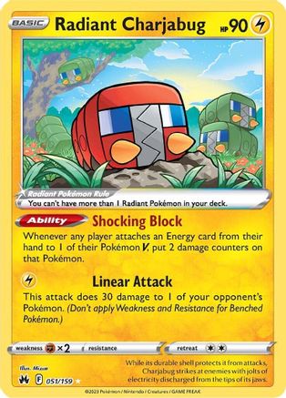 Radiant Charjabug 051/159/159 - Radiant Rare - Holofoil
