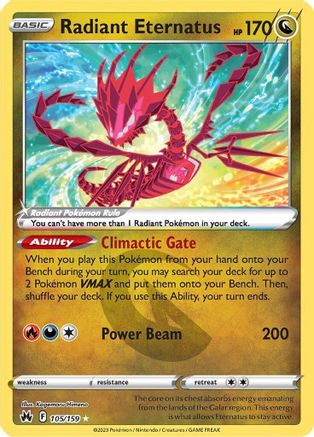 Radiant Eternatus 105/159/159 - Radiant Rare - Holofoil