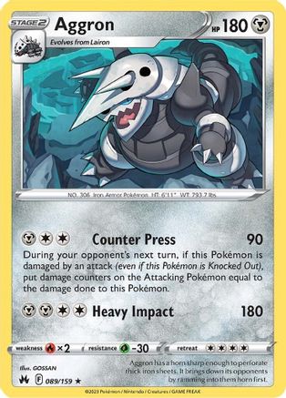 Aggron 089/159/159 - Holo Rare - Holofoil