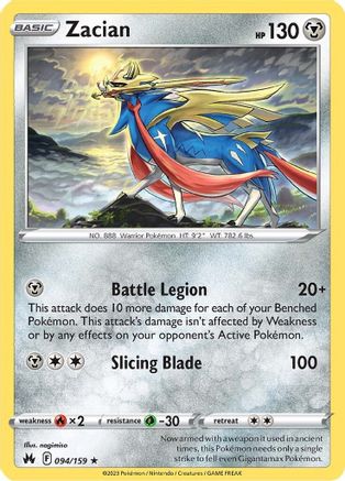 Zacian 094/159/159 - Holo Rare - Holofoil