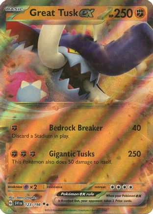 Great Tusk ex 123/198 - Double Rare - Holofoil