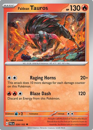 Paldean Tauros 028/193 - Uncommon