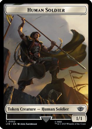 Human Soldier (0002) // Food (0011) Double-Sided Token (LTR-2 // 11) - The Lord of the Rings: Tales of Middle-earth Foil