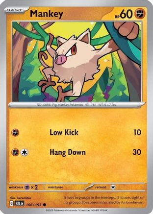 Mankey 106/193 - Common - Holofoil