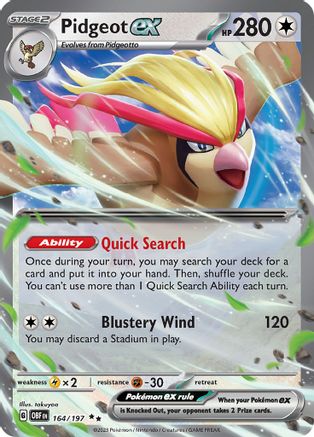 Pidgeot ex 164/197 - Double Rare - Holofoil