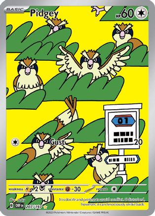 Pidgey 207/197 - Illustration Rare - Holofoil