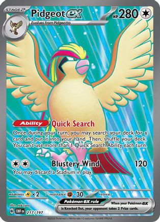 Pidgeot ex 217/197 - Ultra Rare - Holofoil