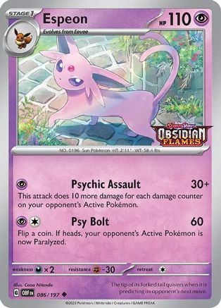 Espeon (Best Buy Exclusive) 086/197 - Promo - Holofoil