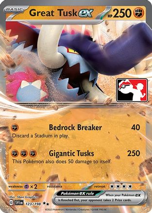 Great Tusk ex 123 - Double Rare - Holofoil