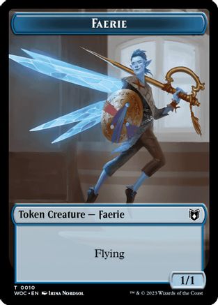 Faerie // Saproling Double-Sided Token (WOC-10 // 15) - Commander: Wilds of Eldraine