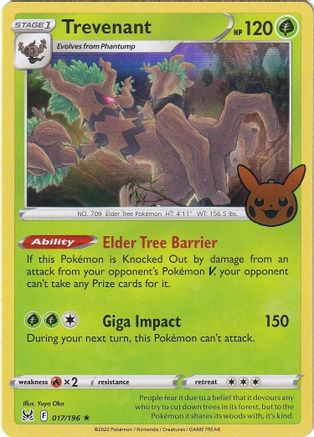 Trevenant 017/196 - Holo Rare - Holofoil