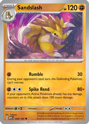 Sandslash 028/165 - Uncommon