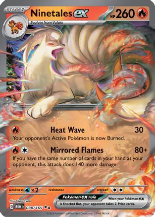 Ninetales ex 038/165 - Double Rare - Holofoil