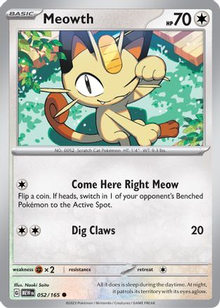 Meowth 052/165 - Common