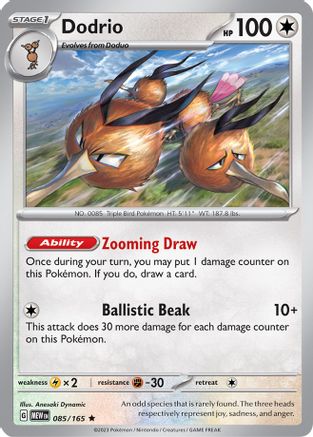 Dodrio 085/165 - Rare - Holofoil