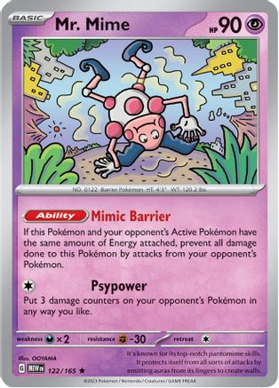 Mr. Mime 122/165 - Rare - Holofoil