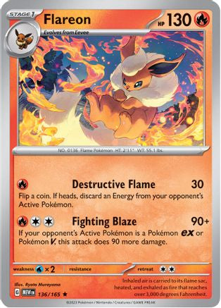 Flareon 136/165 - Rare - Holofoil