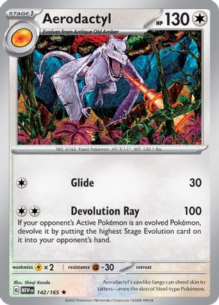 Aerodactyl 142/165 - Rare - Holofoil