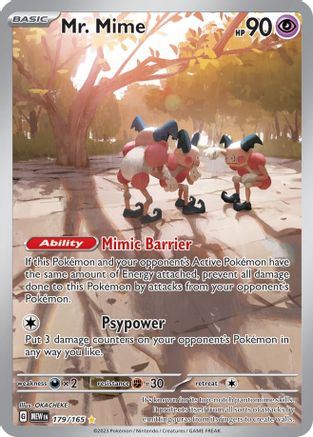 Mr. Mime 179/165 - Illustration Rare - Holofoil