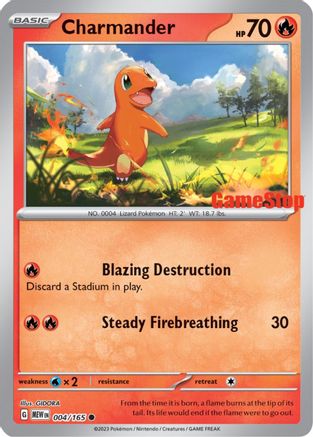 Charmander 004/165 - Promo - Reverse Holofoil